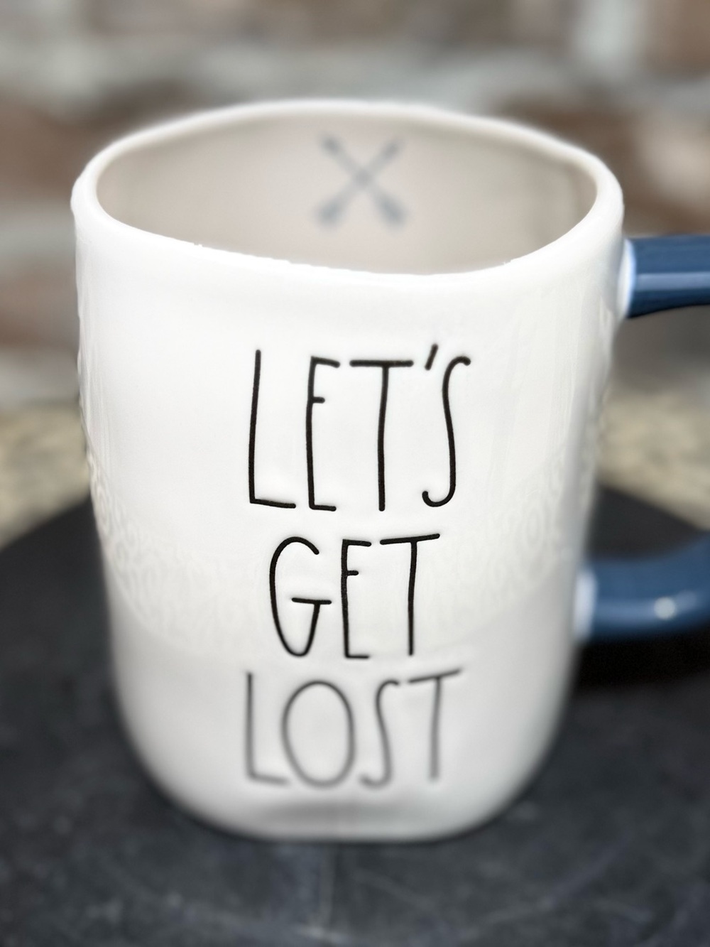RAE DUNN Artisan Collection “LETS GET LOST" Mug ARROW Magenta Fall 2022